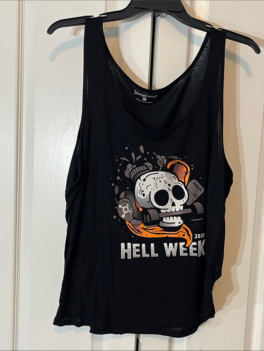Orangetheory Hell Week 2020 Women’s XL Black Skull Workout Tank Top EUC